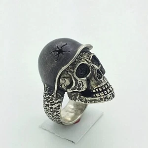 Skull Head Silver Ring, Biker Rock Heavy Metal Death SOA Chopper - Picture 1 of 12