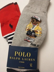 2 Pair - POLO RALPH LAUREN Bear Socks - NAVY Sea Captain - CP93 - Men's Size XL - Picture 1 of 5