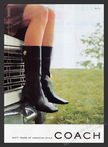 Stivali Coach Ragazza Seduta Su Camion Cappuccio Gambe Anni 2000 Stampa Pubblicità 2001