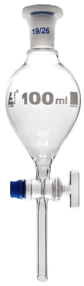 Eisco Labs 125ml Separatory Funnel, Squibb, Glass Stopcock - Borosilicate Glass - Image 1 of 1
