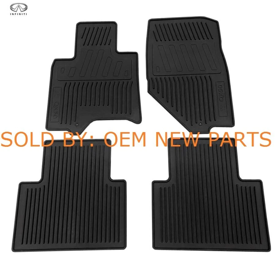 NEW OEM 2014-2017 Infiniti QX50 Black All Season Rubber Floor Mats 999E1-52003 - Imagem 1 de 3
