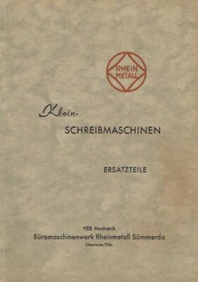 Rheinmetall Sömmerda Klein Schreibmaschinen Ersatzteilliste DDR 1959 - Bild 1 von 2