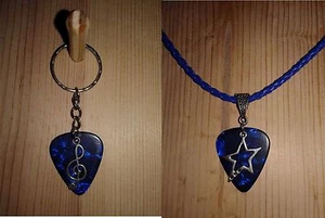 Guitarra Pick Llavero/Collar Combo 2 Piezas - Azul Oscuro - Imagen 1 de 4
