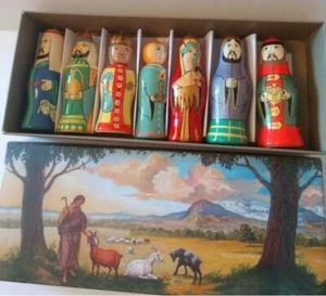 Adornos de madera para la Natividad 7 pc Hecho a mano Rusia Reyes Pastor Sagrada Familia Ángel - Imagen 1 de 4