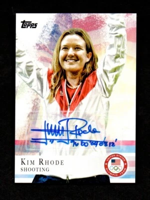 Autógrafo 2012 Topps equipe olímpica dos EUA KIM RHODE armadilha tiro #37 - Imagem 1 de 2