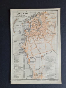 Mapa antiguo de 1906 - Plano de Livorno - Toscana - Italia - Imagen 1 de 3