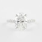 Igi Gia 1.02 Carat Diamond Wedding Ring Lab Created Oval Cut Fine 14K White Gold