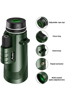 Pankoo 40X60 Monocular Telescope with Smartphone Holder & Tripod, 2021 Power... - Picture 1 of 6