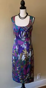 GUESS BY MARCAINO VINTAGE 90'S SILK MULTICOLOR DRESS SZ M/M Excellent Condition - Picture 1 of 9