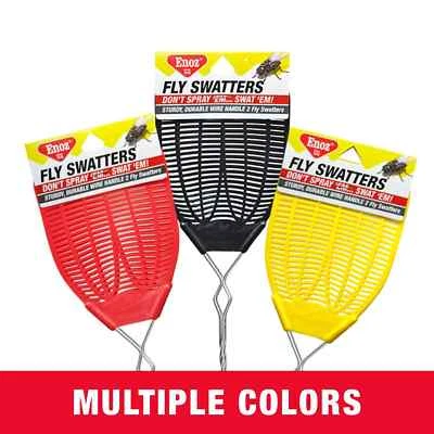(3 pack)Enoz Fly Swatter, Wire Handled Plastic Fly Swatter, Assorted Colors,2 ct - Image 1 of 4