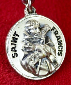 CARMELITE NUN'S CREED STERLING SAINT FRANCIS ASSISI ITALIAN PILGRIMAGE MEDAL - Picture 1 of 10