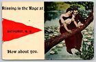 Carte postale Kissing is the Rage at Bathurst Nouveau-Brunswick Canada fanion romance