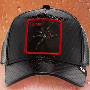 Goorin Animal Trucker Snapback Baseball Hat Cap Black Biter Spider Safe Word - Picture 1 of 7