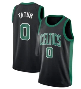 Jayson Tatum #0 Celtics Black & Green Kids Youth On Court Replica Jersey - Picture 1 of 1