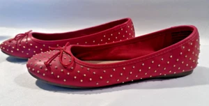 Womens Flat Ballet Shoes With Gold Studs and Bow By Brash Size 7 - Picture 1 of 7