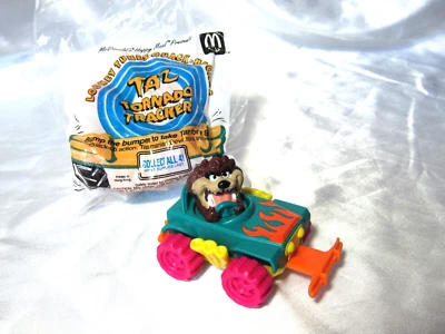 1992 Looney Tunes Quack Up Cars McDonalds Happy Meal Toy - Taz Tornado Tracker - Image 1 of 4