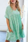 Boutique Haptics Ditzy Floral Babydoll Dress Women’s Small NEW Mint Green