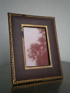 Petit Cadre photo fin XIX°s décor Cuir Rouge dorure St Classique Vue 9x6 N°2 - Picture 1 of 9