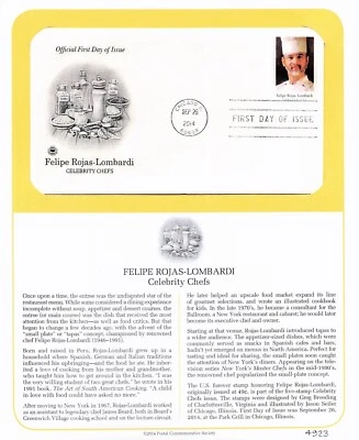 First Day Cover, Postal Commemorative Society 2014, Felipe Rojas Lombardi, 4923 - Image 1 of 2