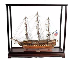 32 Bois Marron 1797 Uss Constitution Main Peint Décoratifs Bateau Avec Étui - Photo 1 sur 1