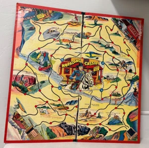 LAST DAY Hopalong Cassidy 1950 board game board only 19"x18.5" Good condition - Picture 1 of 8