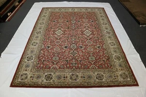 Indischer Wollteppich 9x12 handgetuftet orientalisch pflanzlich gefärbt traditionell - Bild 1 von 11