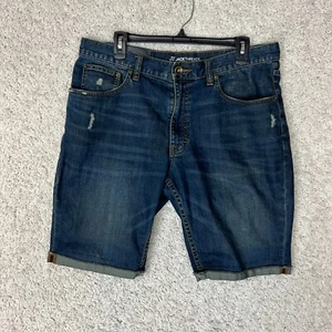 Pantalones Cortos de Jean JT Jack Threads Denim 36 Botones Lavado Oscuro Puños Desgastados - Imagen 1 de 10
