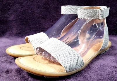 Sandalias informales con correa al tobillo Tegal gris claro para mujer Born 10 M punta abierta zapatos Foto 1 de 4