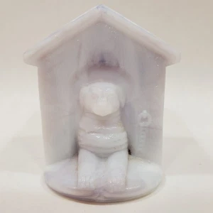 DOG HOUSE Westmoreland White Purple Slag TOOTHPICK MATCH HOLDER Glass Summit - Picture 1 of 15