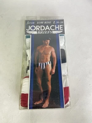 De colección JORDACHE Hombres Rayas Algodón Tiro Bajo Bikini Calzoncillos Ropa Interior Talla L Foto 1 de 4