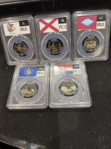 2003 S Gem Proof State Quarters Full Set Of 5 All Graded At PR69  - Picture 1 of 6