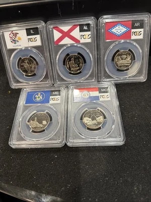 2003 S Gem Proof State Quarters Full Set Of 5 All Graded At PR69  - Image 1 of 4