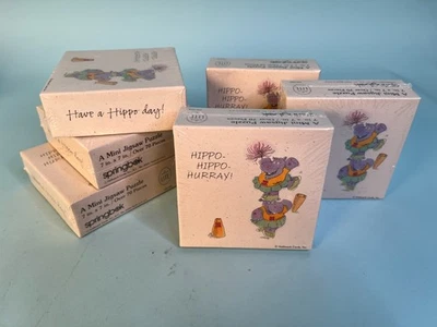 6 Springbok Hallmark Lite HAVE A HIPPO DAY Mini Jigsaw Puzzles - New old stock - Image 1 of 2