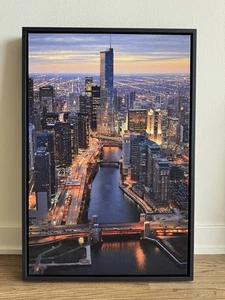 Chicago Cityscape Framed Wall Art Photography Print - Picture 1 of 1