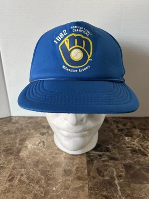 De colección 1982 Milwaukee Brewers MLB Béisbol Liga Americana Campeones SnapBack Gorra Gorra Foto 1 de 4