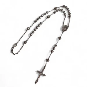 Dolce & Gabbana Herren Rosenkranz Halskette Kreuz Silber 925 Designer Schmuck Japan - Bild 1 von 7