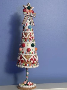 WEIHNACHTEN 14" LEBKUCHEN KÜNSTLICHER BONBONBAUM CUPCAKES UND KASCHMIR NEU - Bild 1 von 6