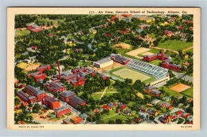 Atlanta GA-Georgia, Aerial View Georgia School Technology  Vintage Postcard - Picture 1 of 2