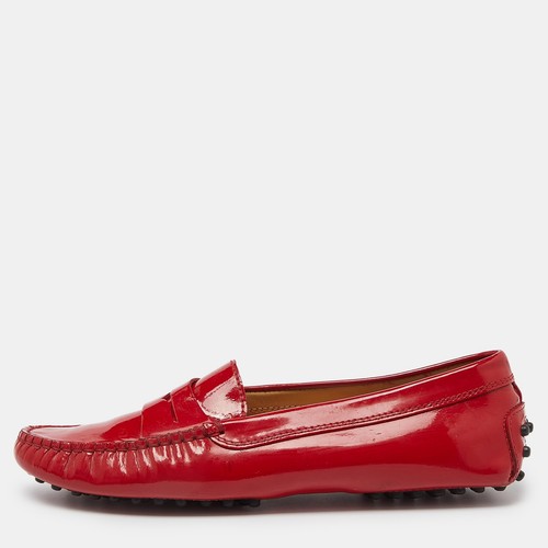 TOD’S Mocassini slip on in pelle verniciata rossa Tod's taglia 36 5
