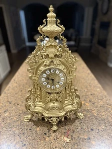 Imperial Italian Franz Hermle Italian German Brass Mantle Clock - Picture 1 of 9