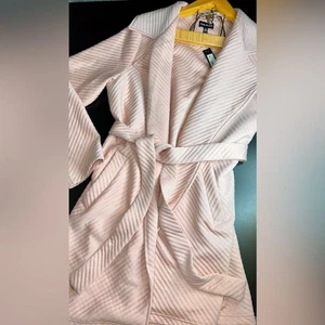 Steve Madden Ottoman Knit Tie Waist Trench Coat Pink Size Medium NWT - Picture 1 of 7