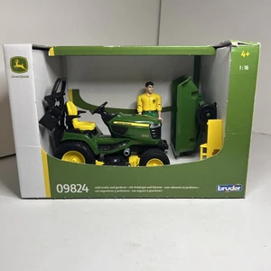 1/16 John Deere x949 Lawn Mower Tractor W/ Trailer & Gardener by Bruder 09824 - Picture 1 of 7