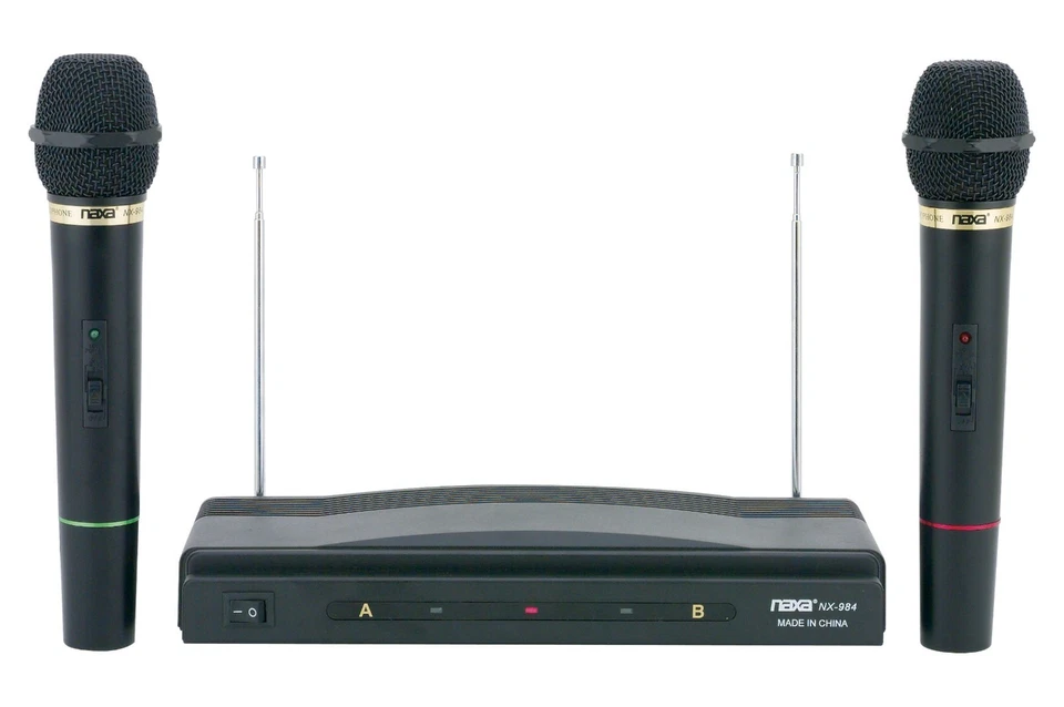 Dual Handheld Wireless Microphone Starter Kit with Wireless FM Receiver, Black - Image 1 of 1