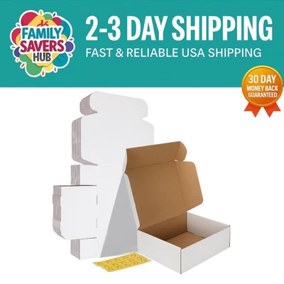 Pack of 15 Eco-Friendly 12x10x4 Corrugated Shipping Boxes for Small Businesses - Image 1 of 4