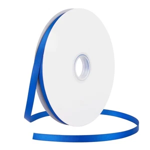 Blue Satin Ribbon 1/2 Inch x 100 Yards Double Faced Solid Color Wired Edge - Picture 1 of 8