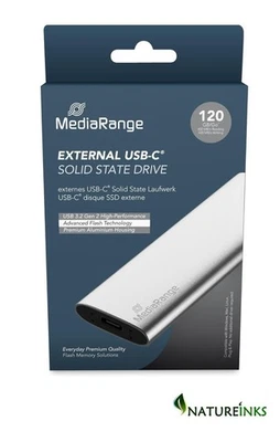 120GB MediaRange External Portable SSD USB Type-C 3.2 GEN 2 Solid State Drive - Image 1 of 3