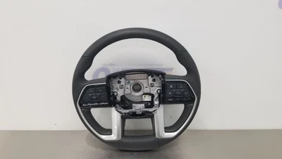 23 丰田 TUNDRA PLATINUM STEERING 轮子黑色皮革蓝色缝线加热 — 第 1/4 张图片