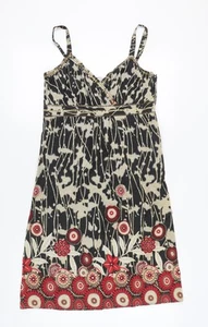 Debenhams Black Floral Slip Dress - Size 10 - Picture 1 of 12