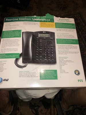 ATT 955 EXPANDABLE TELEPHONE SYSTEM.4-LINE INTERCOM SPEAKER PHONE TESTED, NO AC - Image 1 of 4