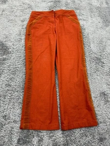 Ivy Jane Pants Women 6 Orange Velvet Striped Mid Rise Wide Leg Boho Trousers Vtg - Picture 1 of 10